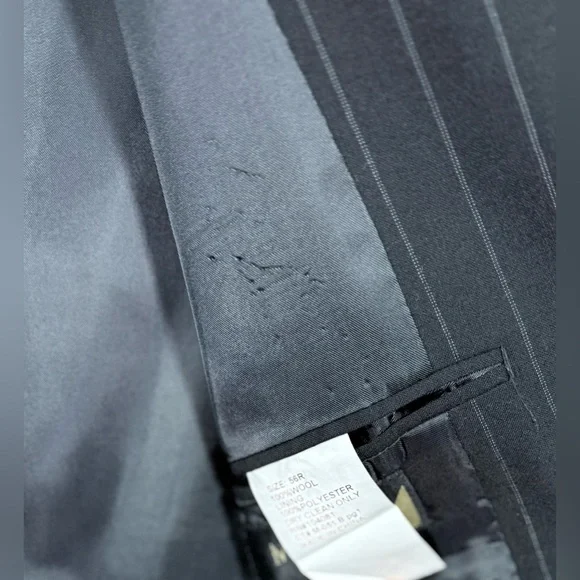 Mauro Size 56R Charcoal Pinstripe Suit Jacket - Picture 4 of 13